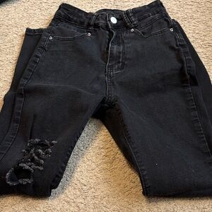 SHEIN Black High Rise Women Jeans